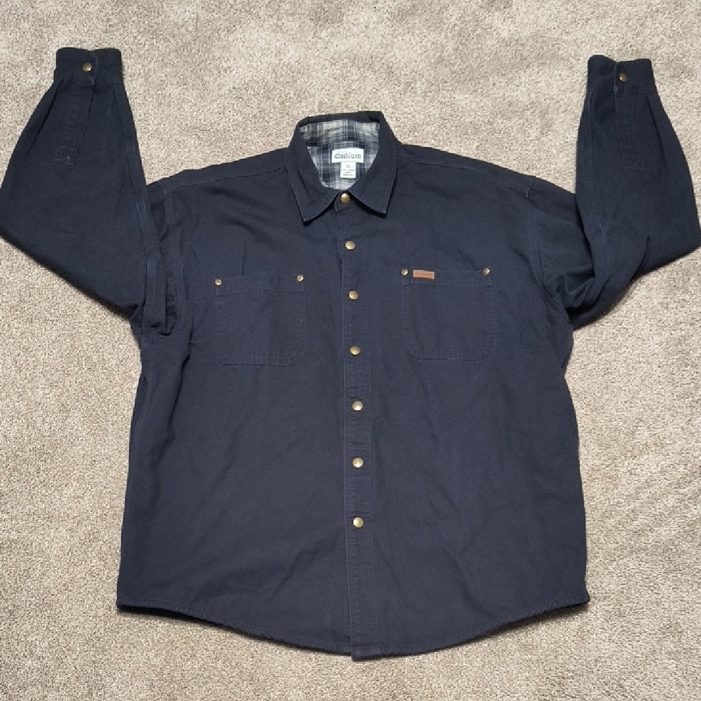 Carhartt Navy Blue Men's Flannel Shirt Jacket